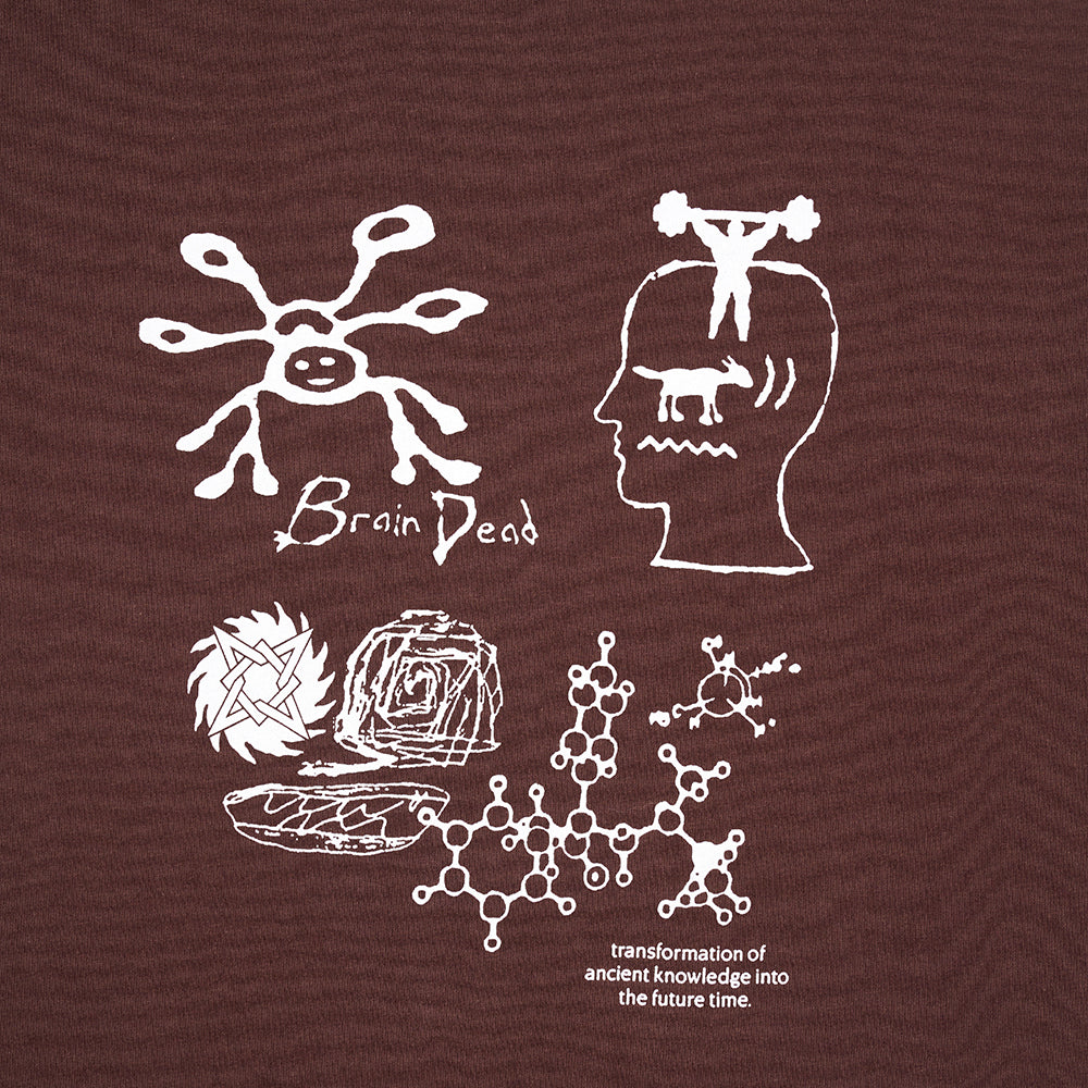 Brain Dead Ancient Knowledge Tee - Berry