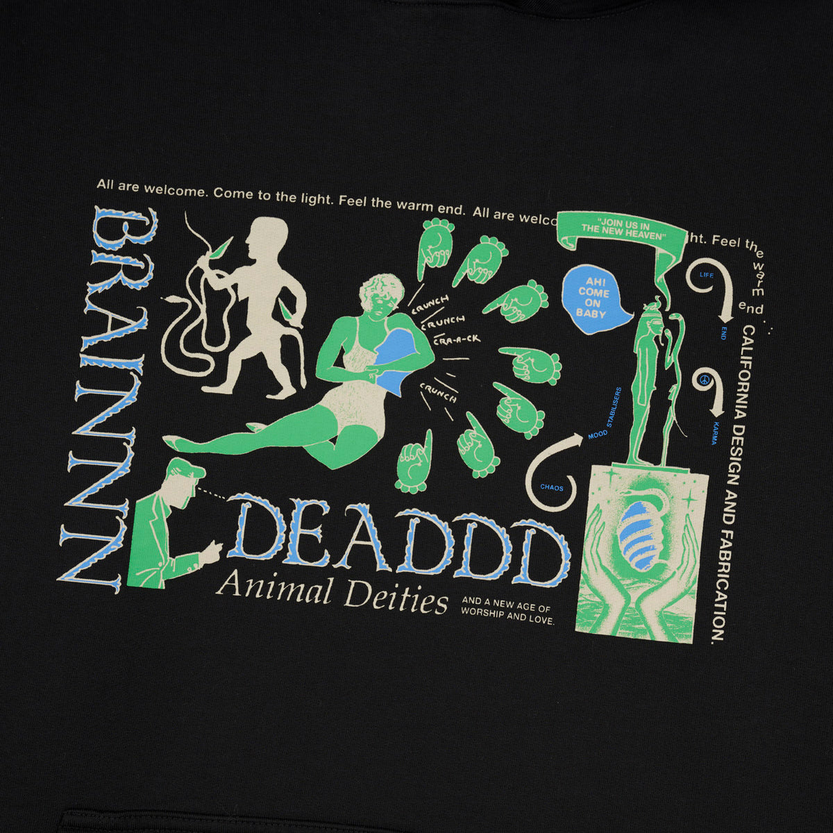 Brain Dead Animal Dieties Hoodies - Black