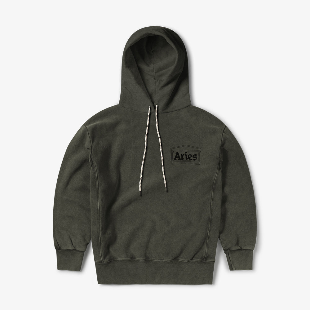 Aries Arise Premium Aged Temple Hoodie - Olive