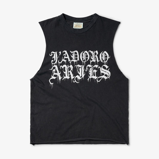 Aries Arise Faded Gothic J'adoro Muscle Vest - Black