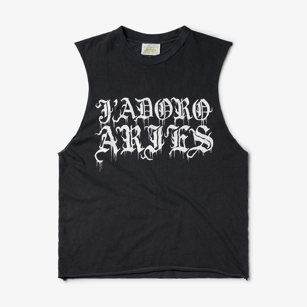 Aries Arise Faded Gothic J'adoro Muscle Vest - Black
