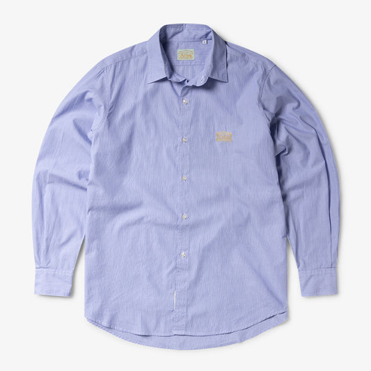 Aries Arise Stripe Poplin Classic Shirt - Blue