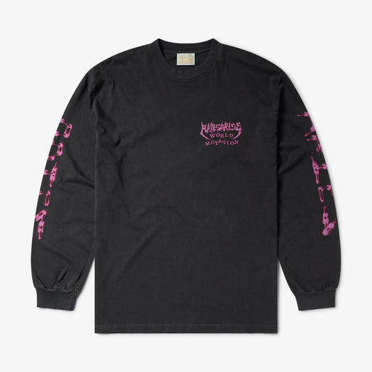 Aries Arise Faded World Mutate LS Tee - Black