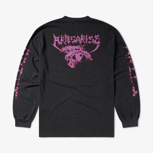 Aries Arise Faded World Mutate LS Tee - Black