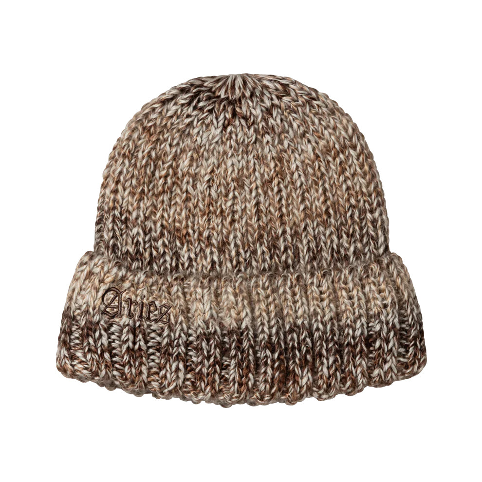 Aries Arise Rib Knit Space Dye Beanie - Brown