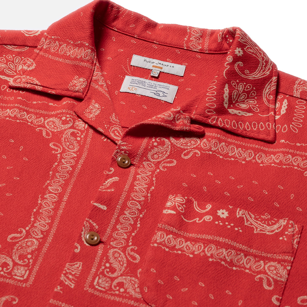 Nudie Jeans Co. Aron Bandana Shirt - Red