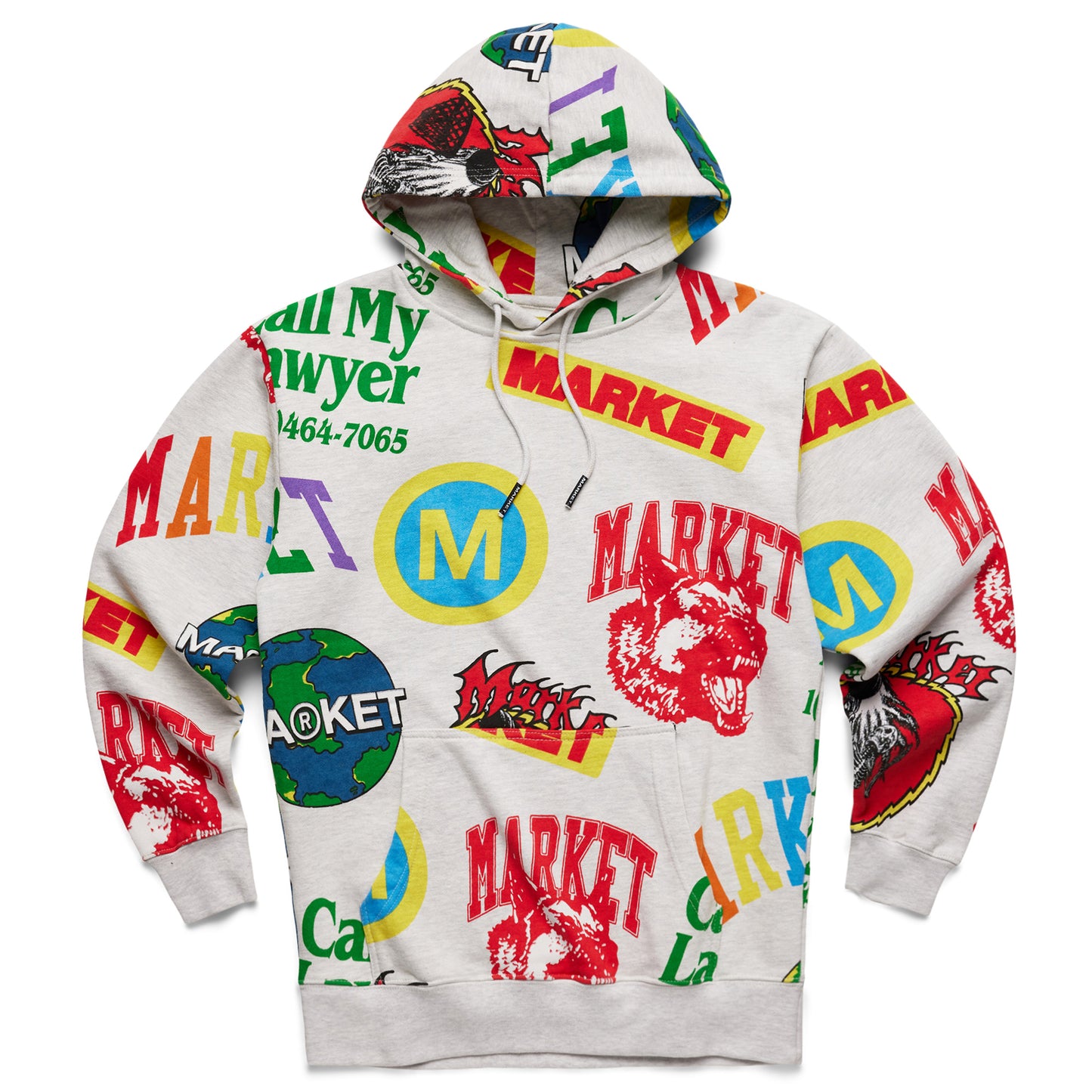 MARKET Monogram AOP Hoodie - Ash