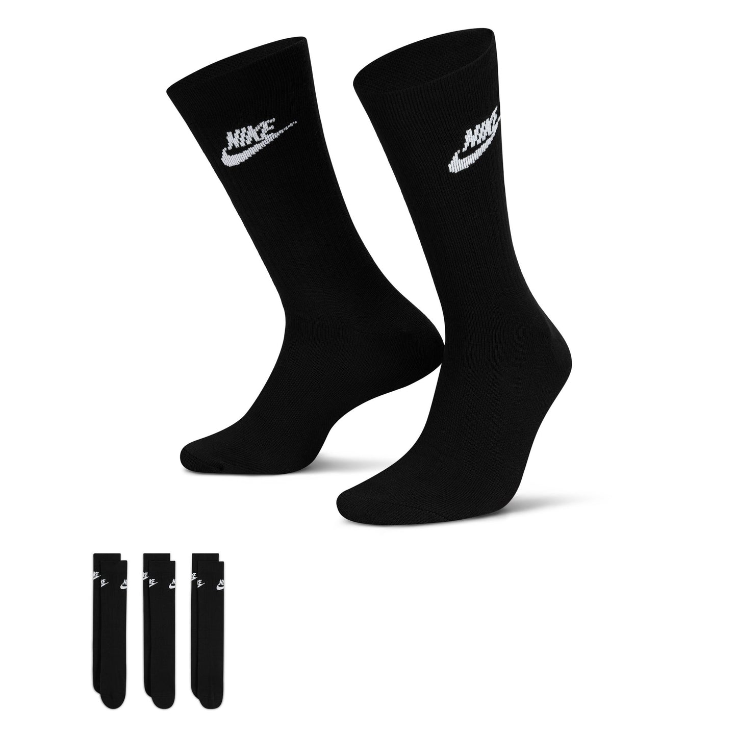 Nike Sportswear Everyday Essential Socks 3 PK - Black White