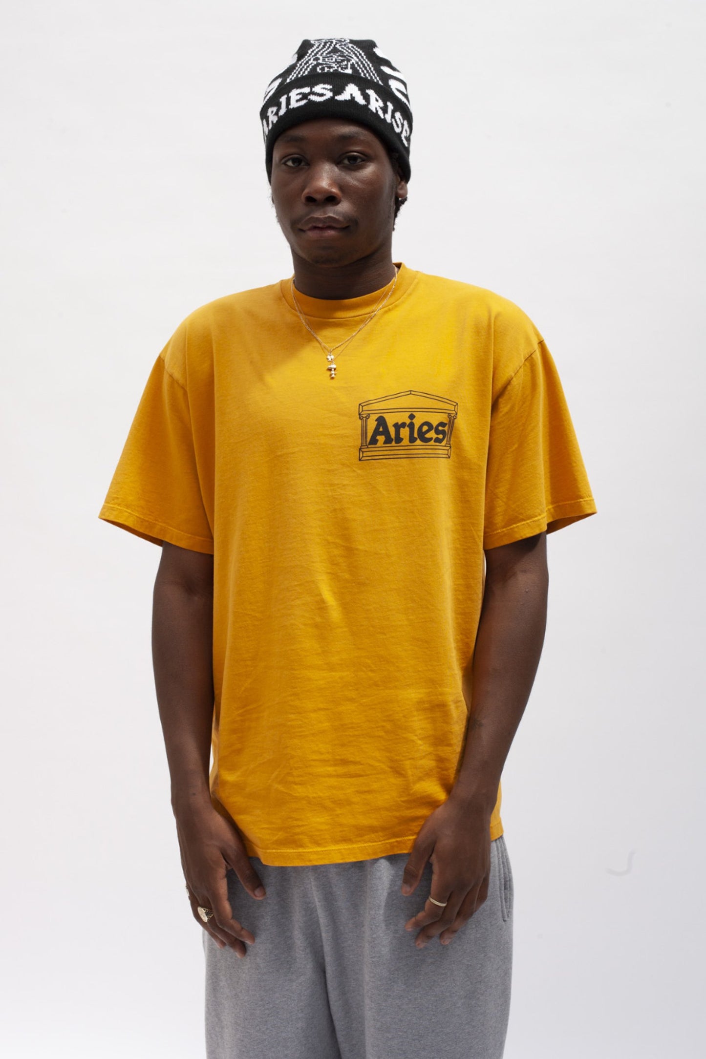 Aries Arise Temple T-Shirt - Ochre