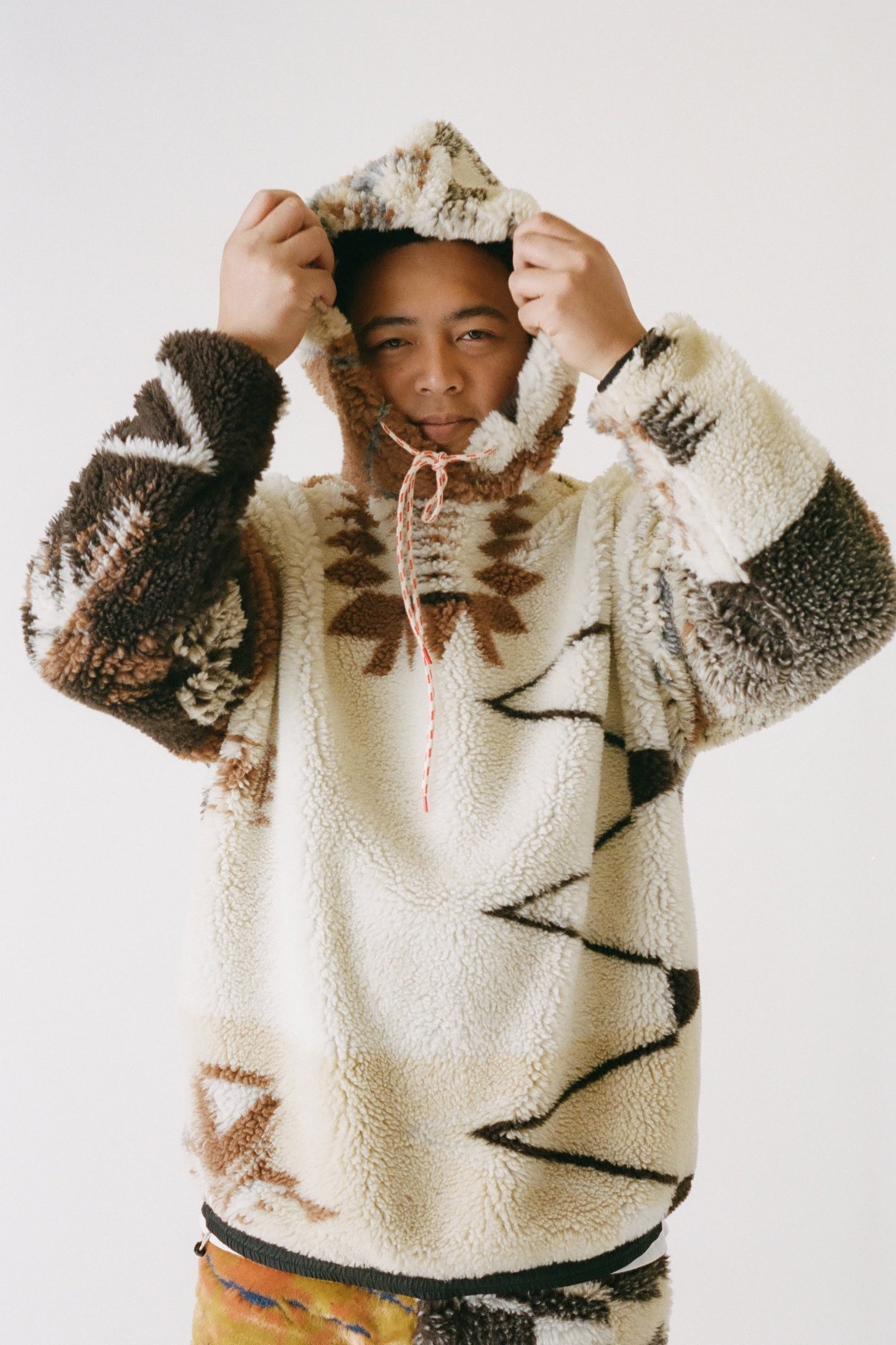 Aries Arise Oversized Ikat Fleece Hoodie - Multi