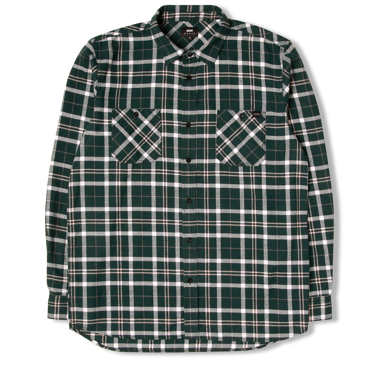 Edwin Heavy Flannel Labour Shirt - Pine Green Pink
