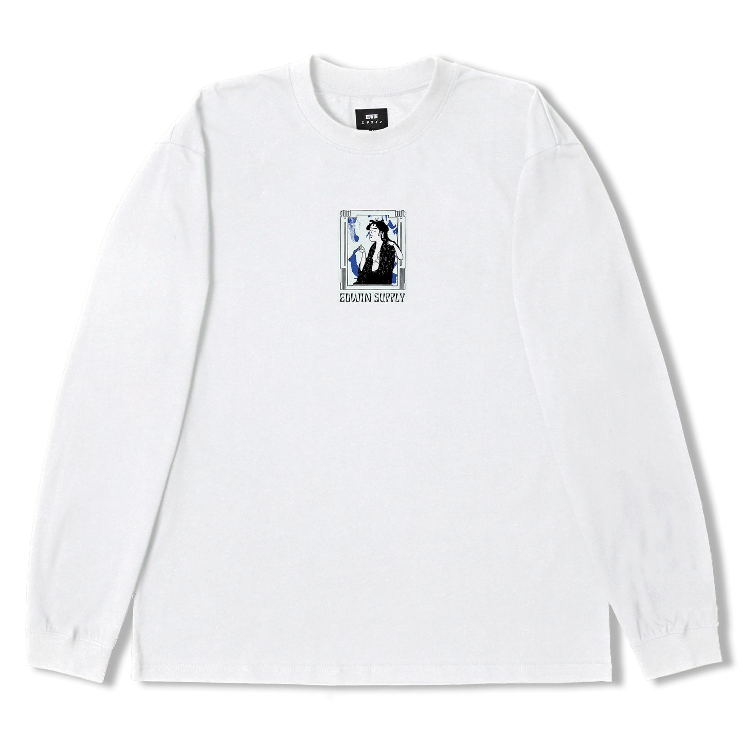 Edwin Serene Fuji II LS T-Shirt - White