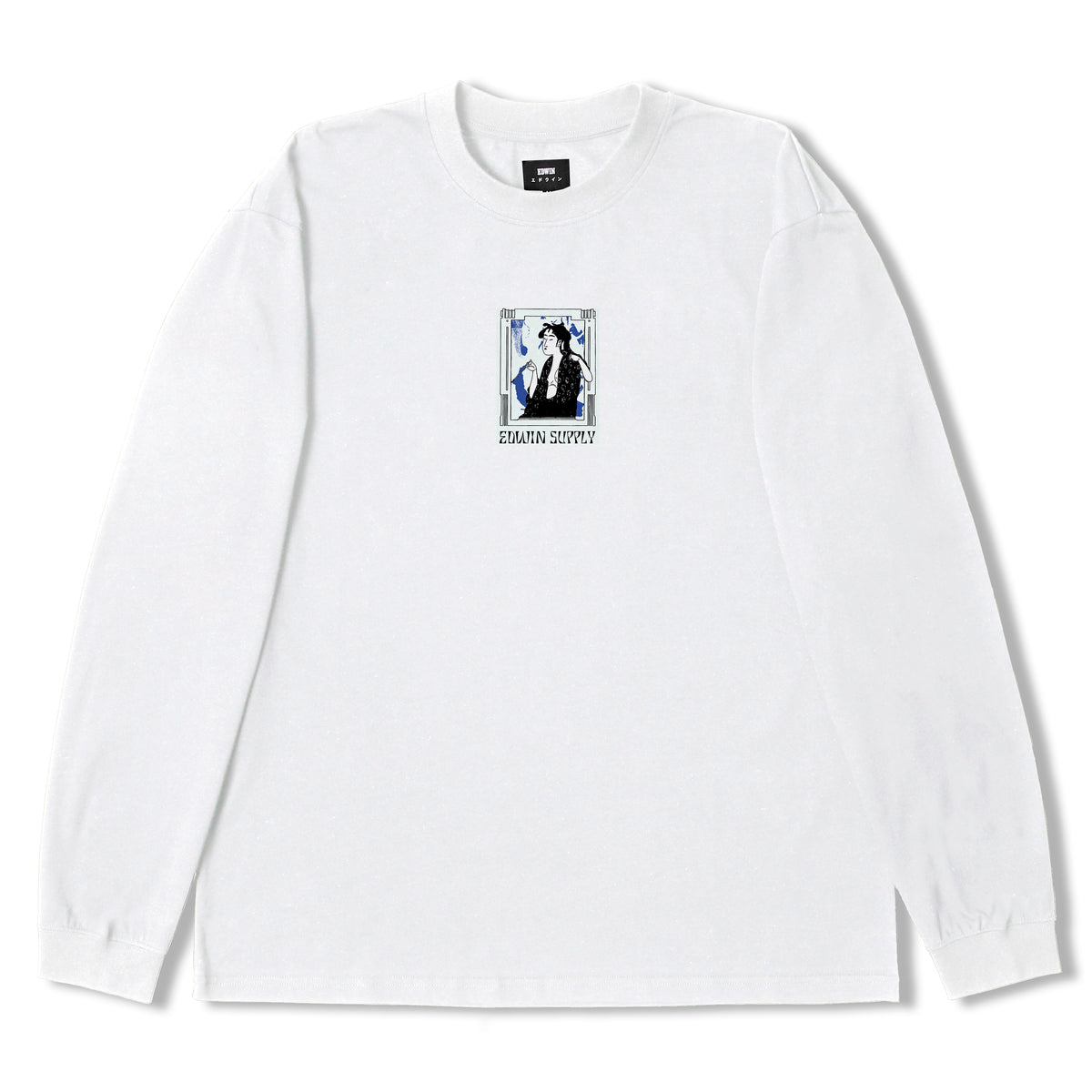 Edwin Serene Fuji II LS T-Shirt - White