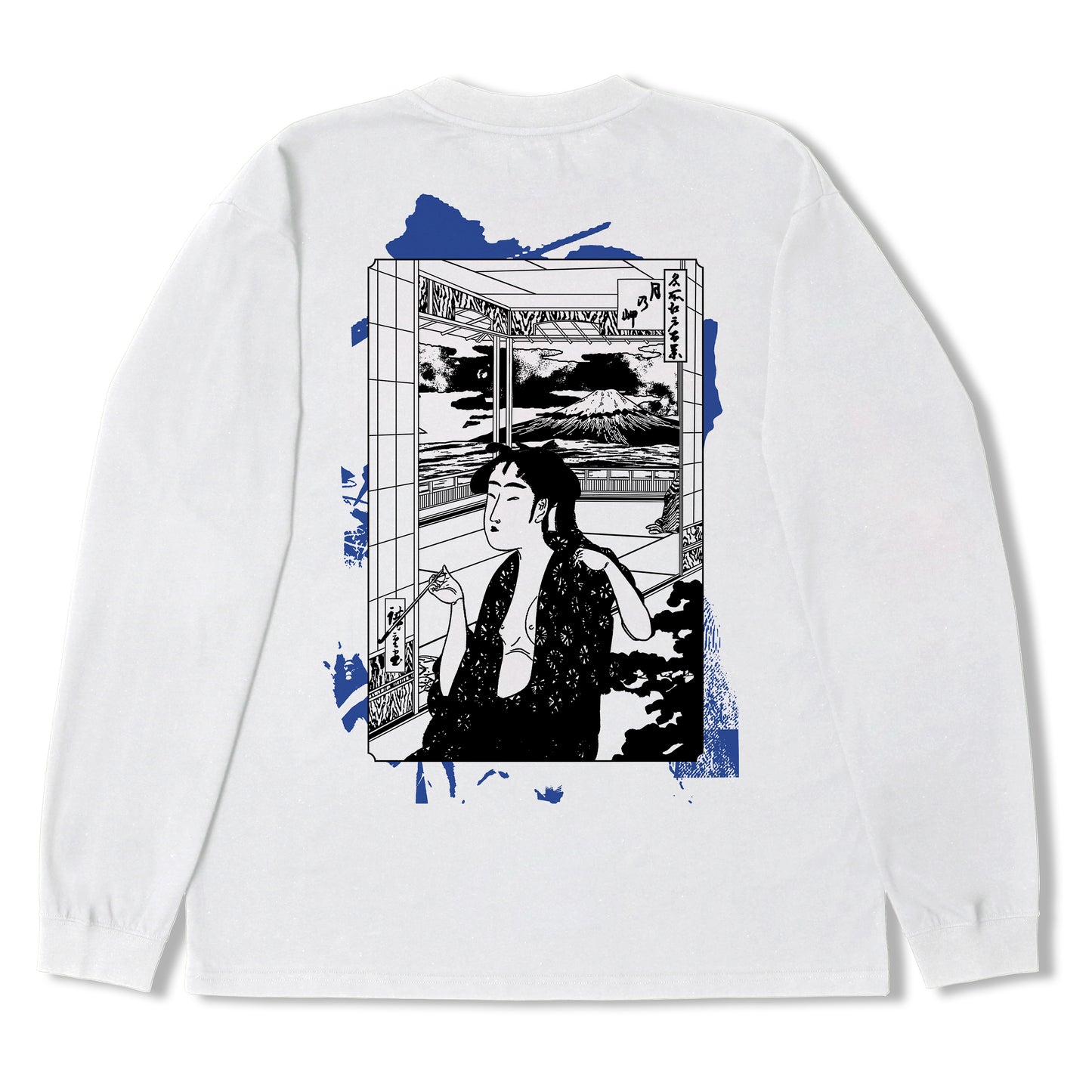 Edwin Serene Fuji II LS T-Shirt - White