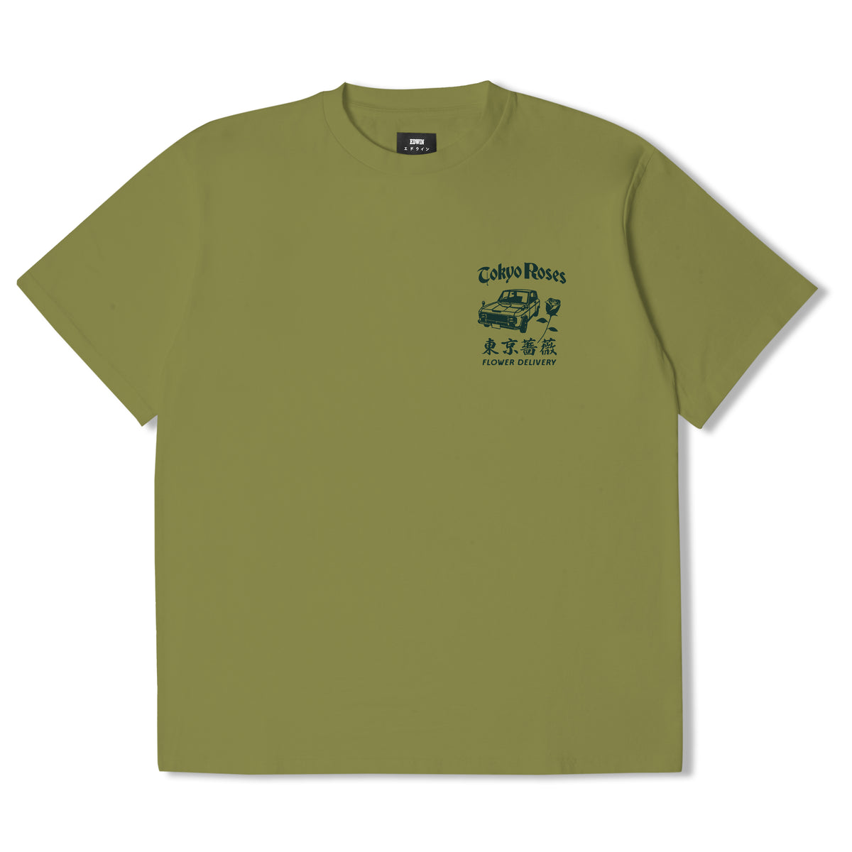 Edwin Tokyo Roses T-Shirt - Wakame Green