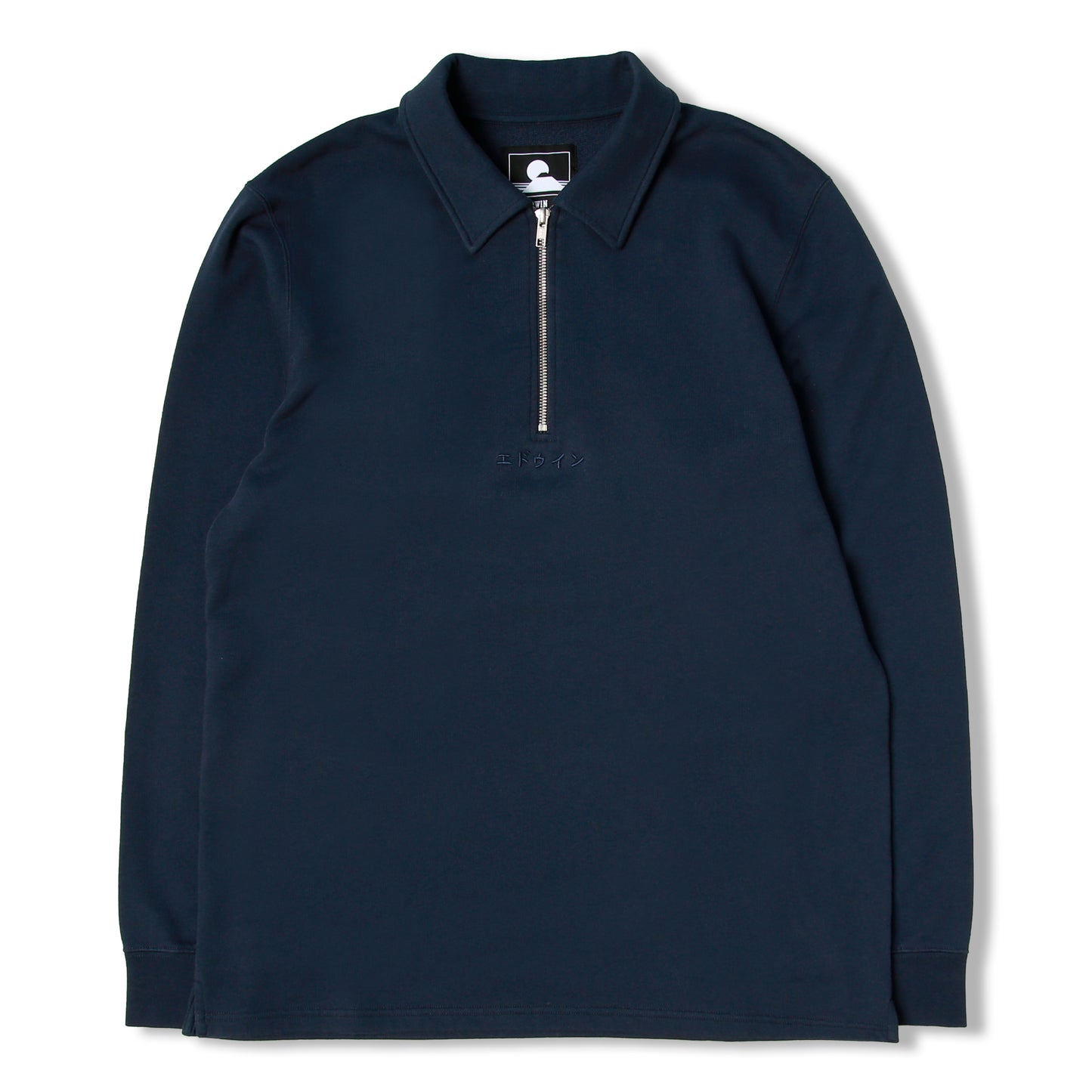 Edwin Zipped Polo Sweat - Navy Blazer