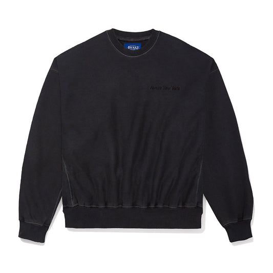 Awake NY Pigment Dyed Embroidered Sweatshirt - Black