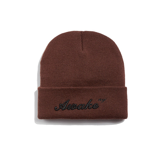 Awake NY Script Logo Beanie - Mocha