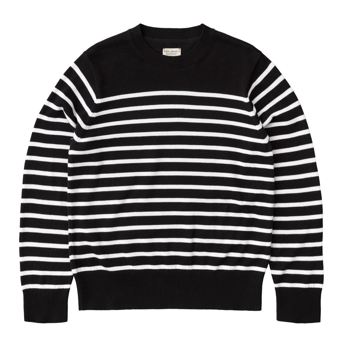 Nudie Jeans Co. Hampus Recyled Stripe Knit - Off White Navy