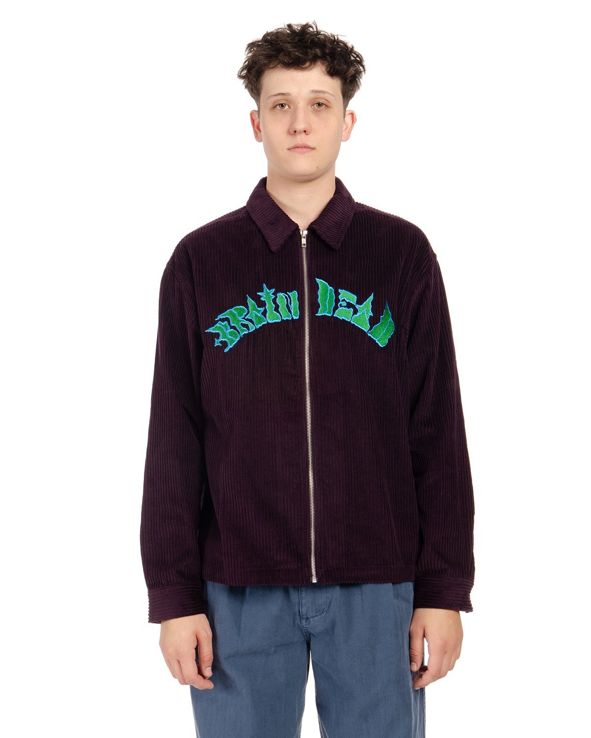 Brain Dead Cobblestone Cord Zip Jacket - Purple