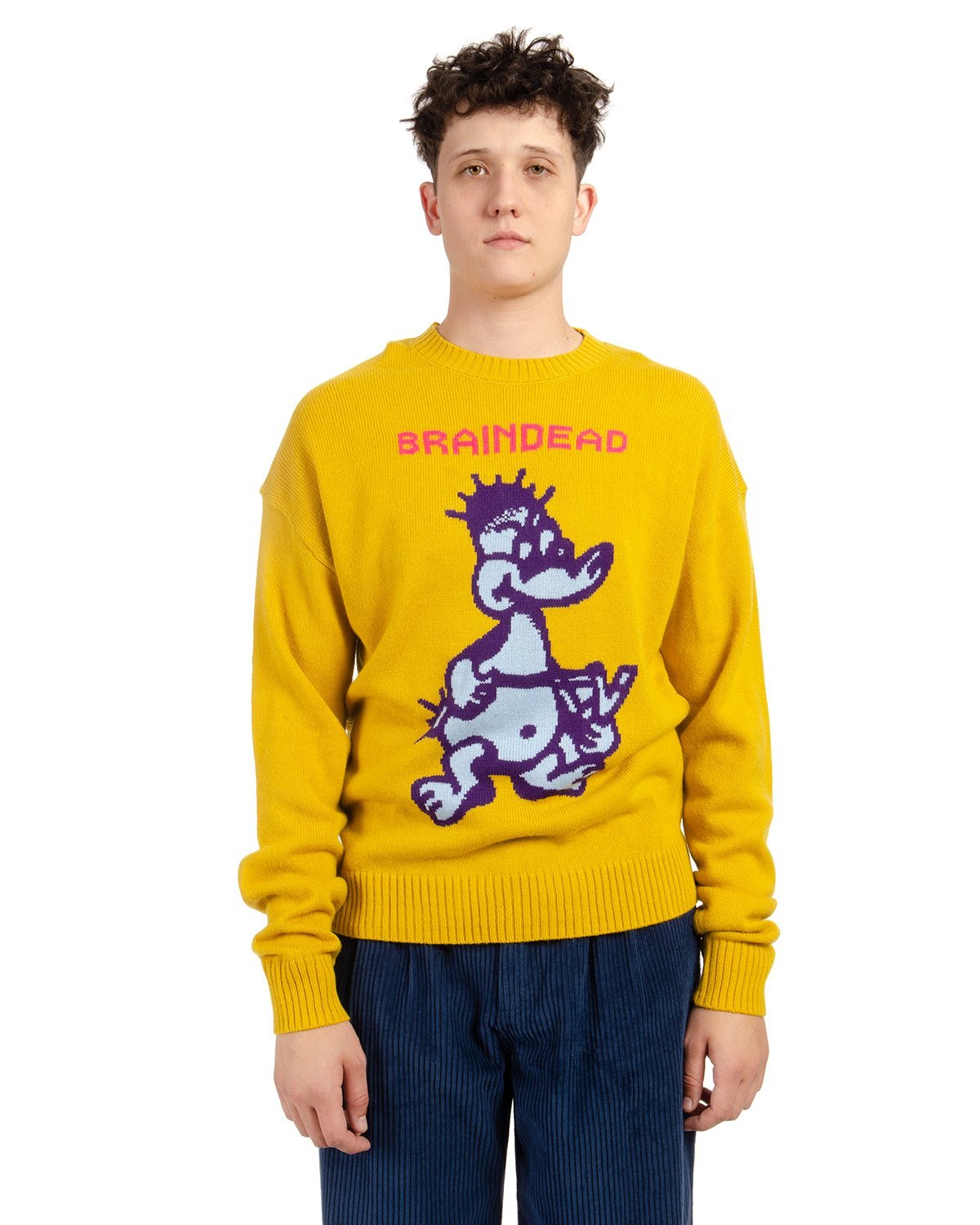 Brain Dead Slingshot Knit Sweatshirt - Mustard