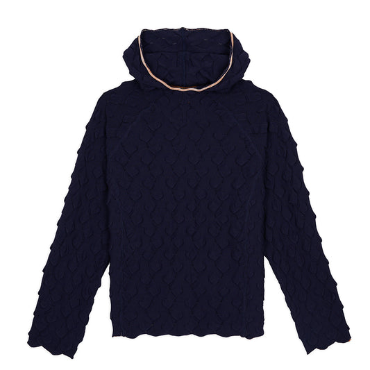 Brain Dead Bubble Knit Hoodie - Midnight Blue