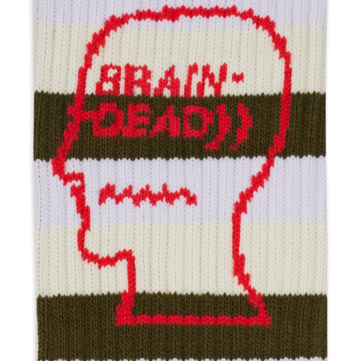 Brain Dead Striped Logo Head Sock - Cement