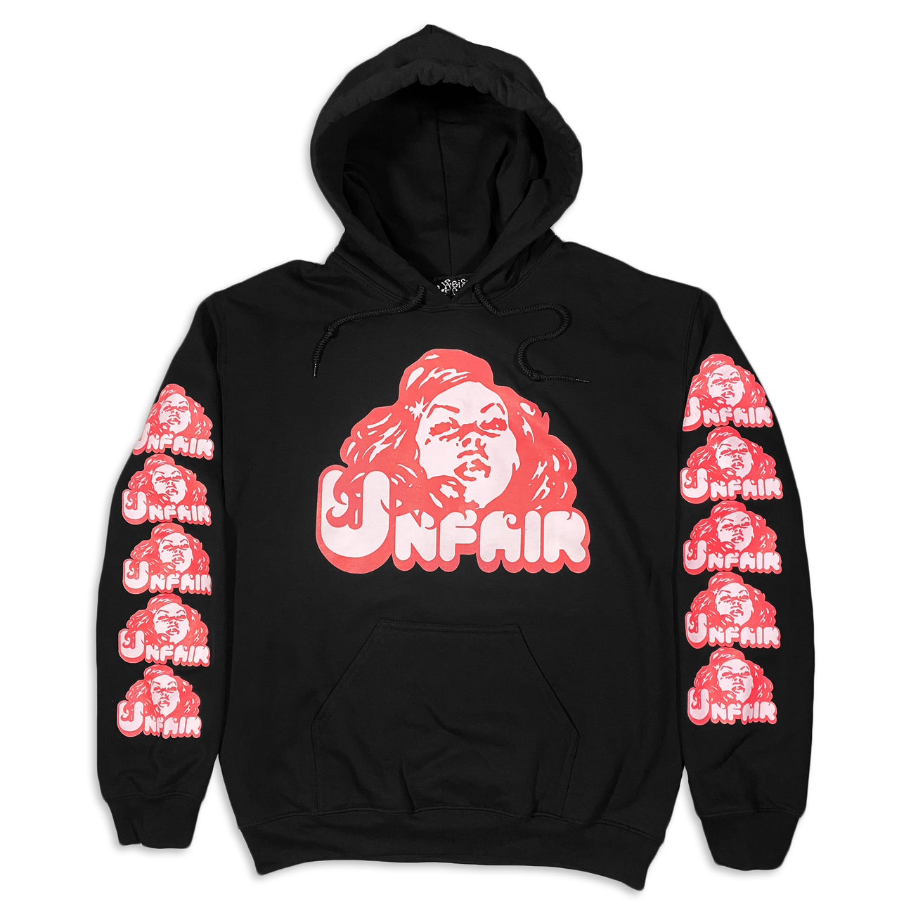 Life Is Unfair Outline Hoodie - Black