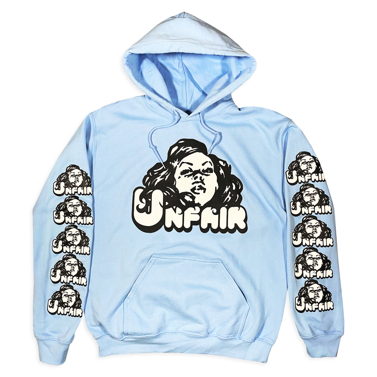 Life Is Unfair Outline Hoodie - Baby Blue