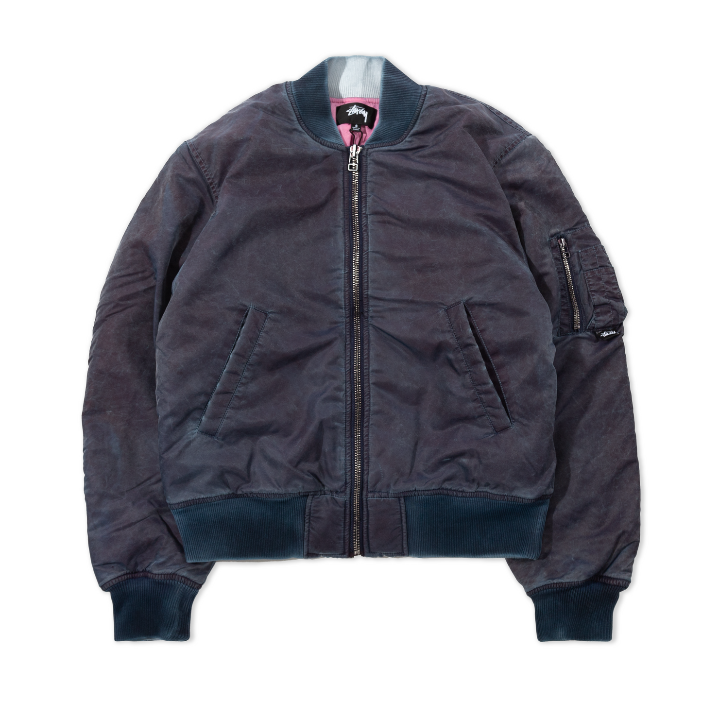 Stüssy Dyed Nylon Bomber Jacket - Navy