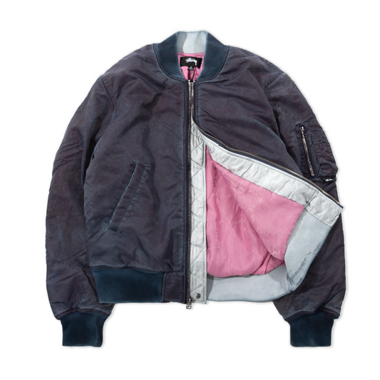Stüssy Dyed Nylon Bomber Jacket - Navy