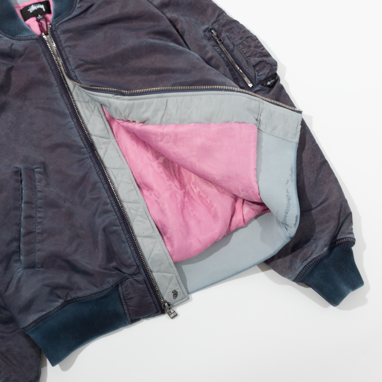 Stüssy Dyed Nylon Bomber Jacket - Navy