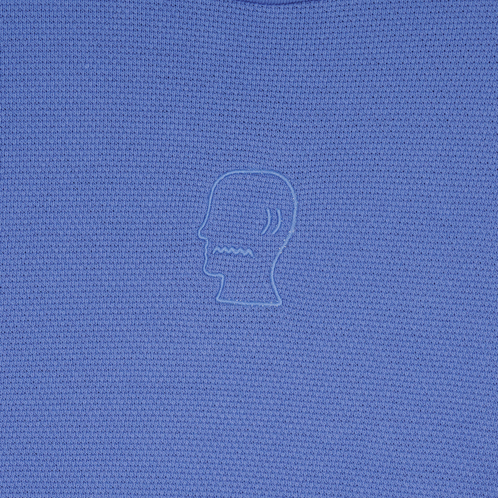 Brain Dead Boxy Pique Mock Neck Tee - Blue