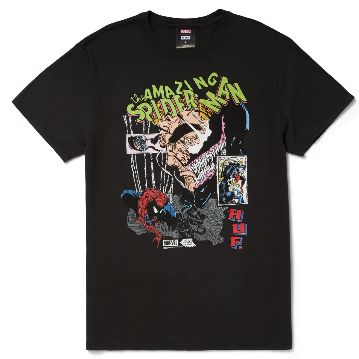 HUF x Spider-Man Brock Washed T-Shirt - Washed Black