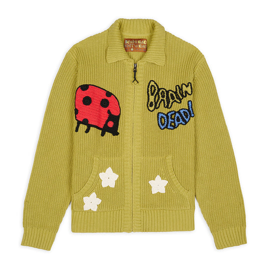 Brain Dead Buggin' Out Cardigan - Olive