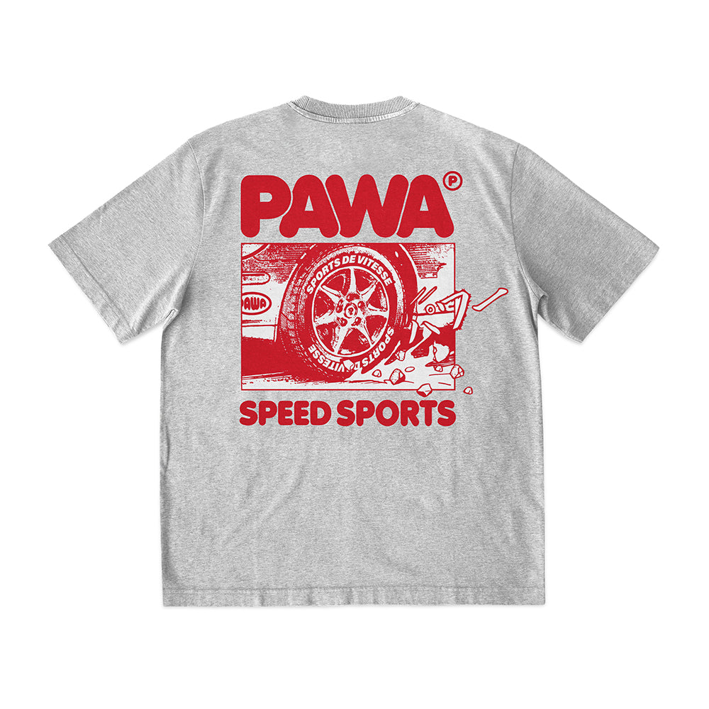 PAWA Burnout T-Shirt - Grey Marl