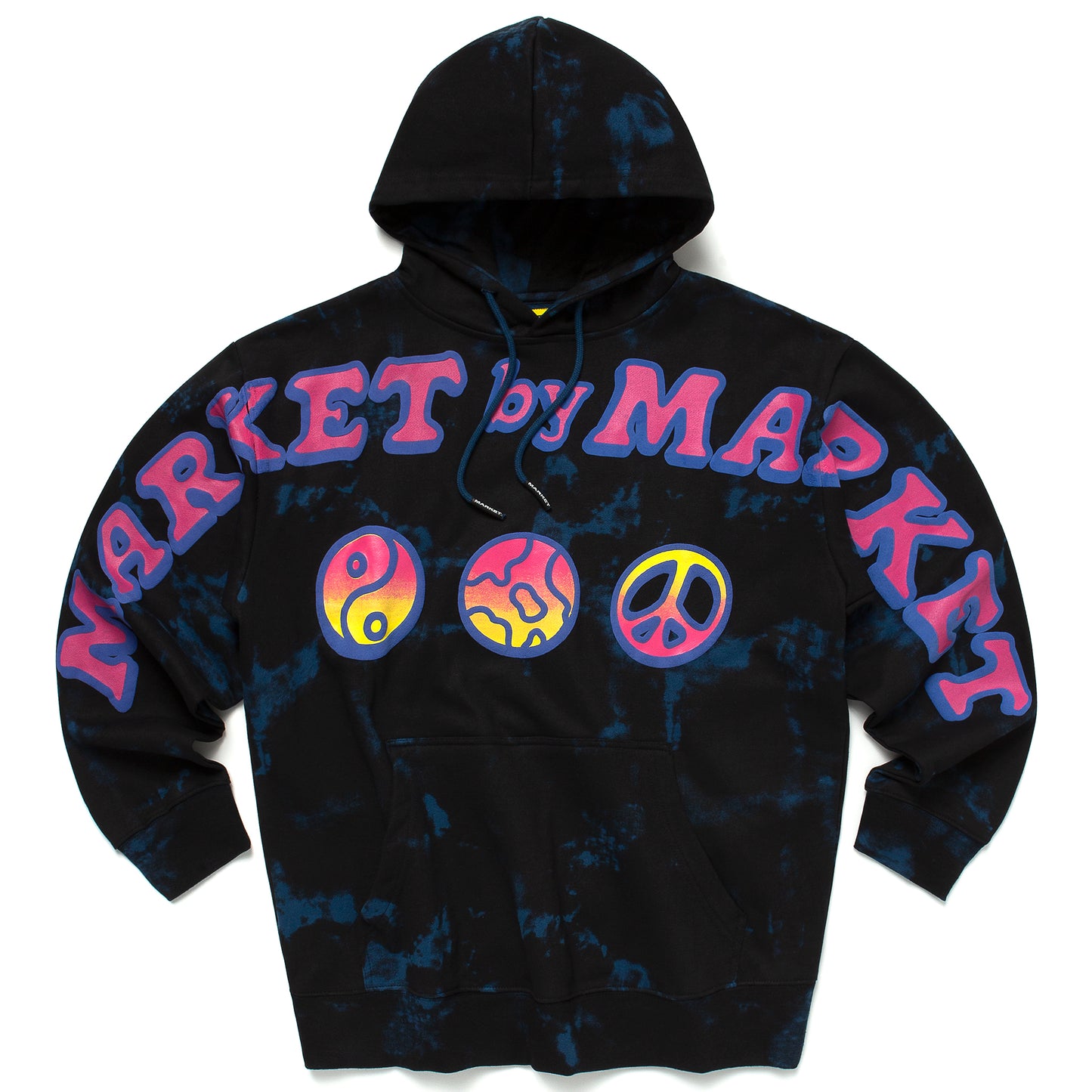 MARKET Cali Peace Tie Dye Hoodie - Navy