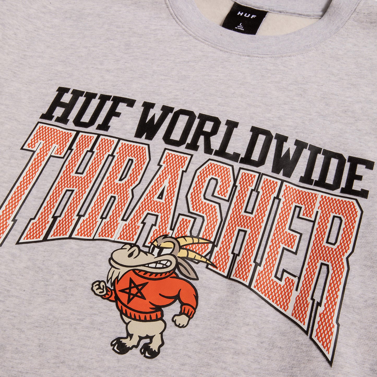 HUF x Thraser Candlestick Crew Sweat - Athletic Heather
