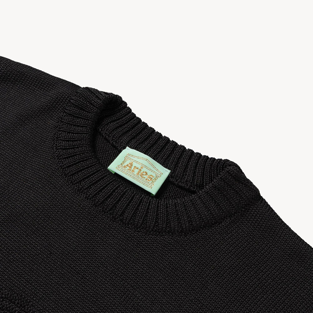 Aries Arise Recycled Reverse Knit Temple Sweater Vest - Black