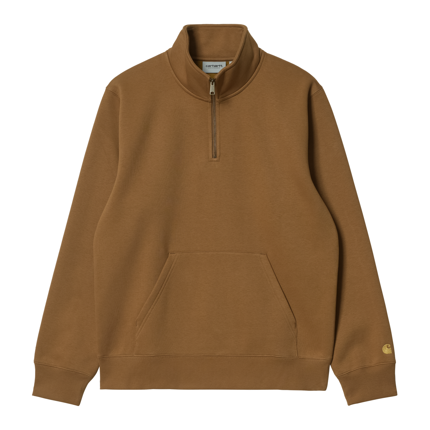 Carhartt WIP Chase Neck Zip Sweatshirt - Hamilton Brown Gold