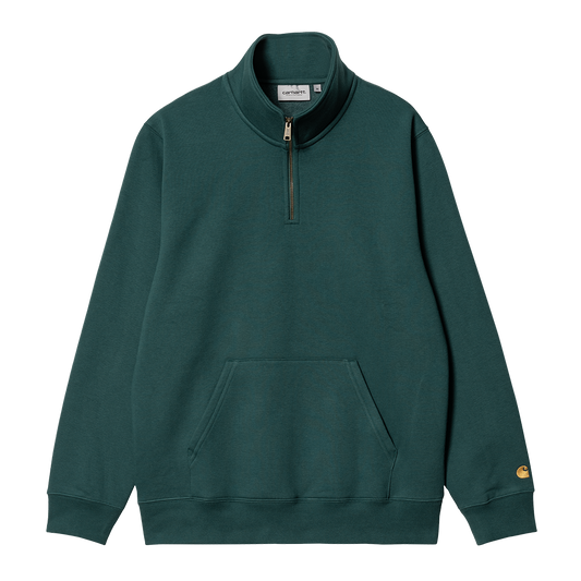 Carhartt WIP Chase Neck Zip Sweatshirt - Botanic Gold