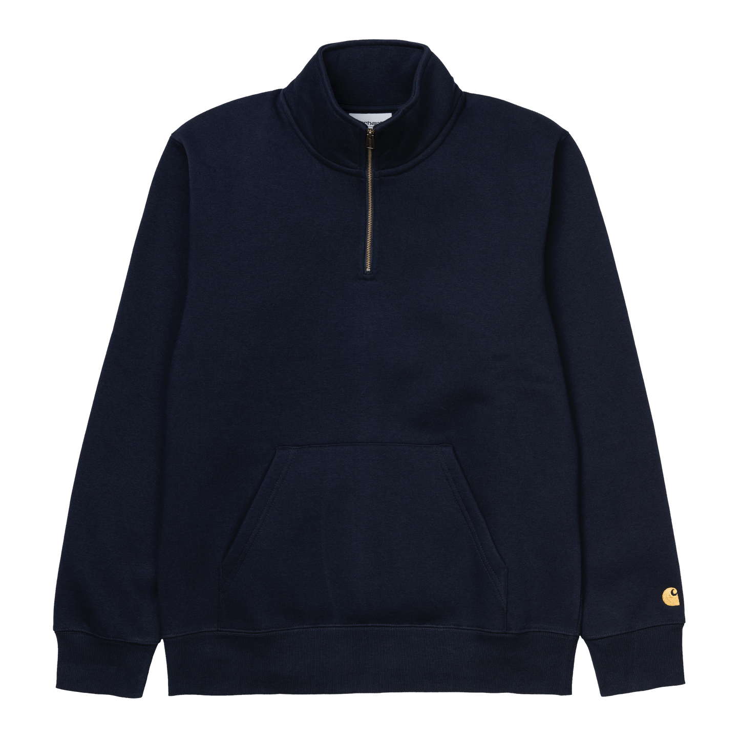 Carhartt WIP Chase Neck Zip Sweatshirt - Dark Navy Gold