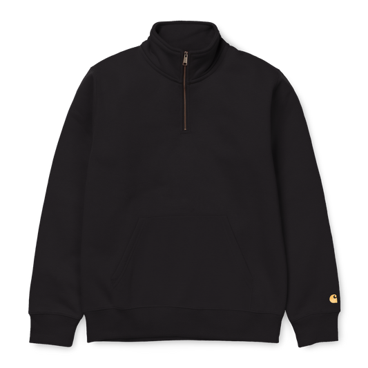 Carhartt WIP Chase Neck Zip Sweatshirt - Black Gold