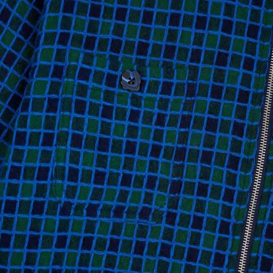 Brain Dead Check Mate Flannel Zip Shirt - Navy