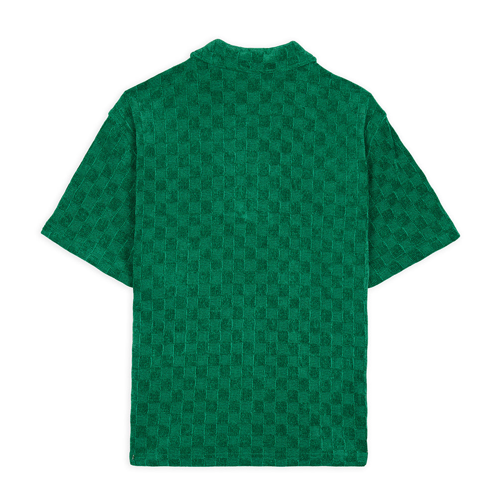 Brain Dead Chenille Check Half Zip Shirt - Green