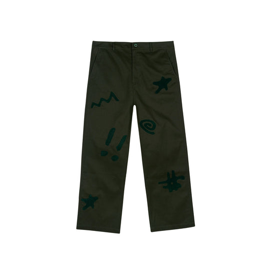 Brain Dead Chenille Symbols 4P Pant - Deep Green