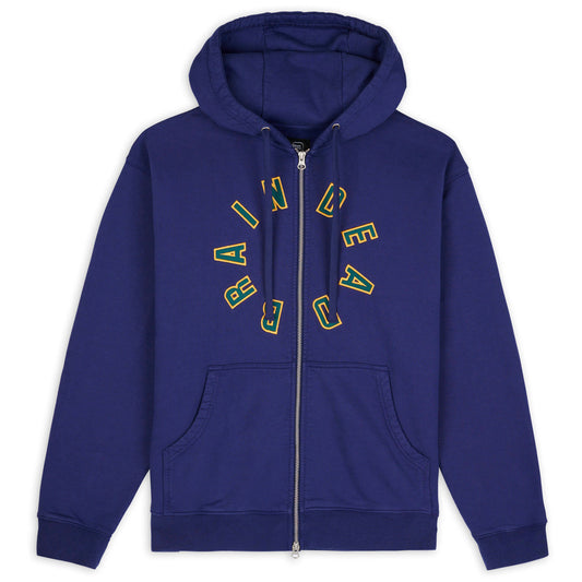Brain Dead Collegiate Zip Up Hoodie - Navy