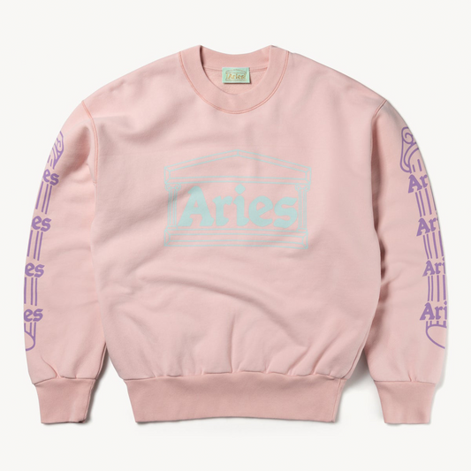 Aries Arise Column Sweatshirt - Pink