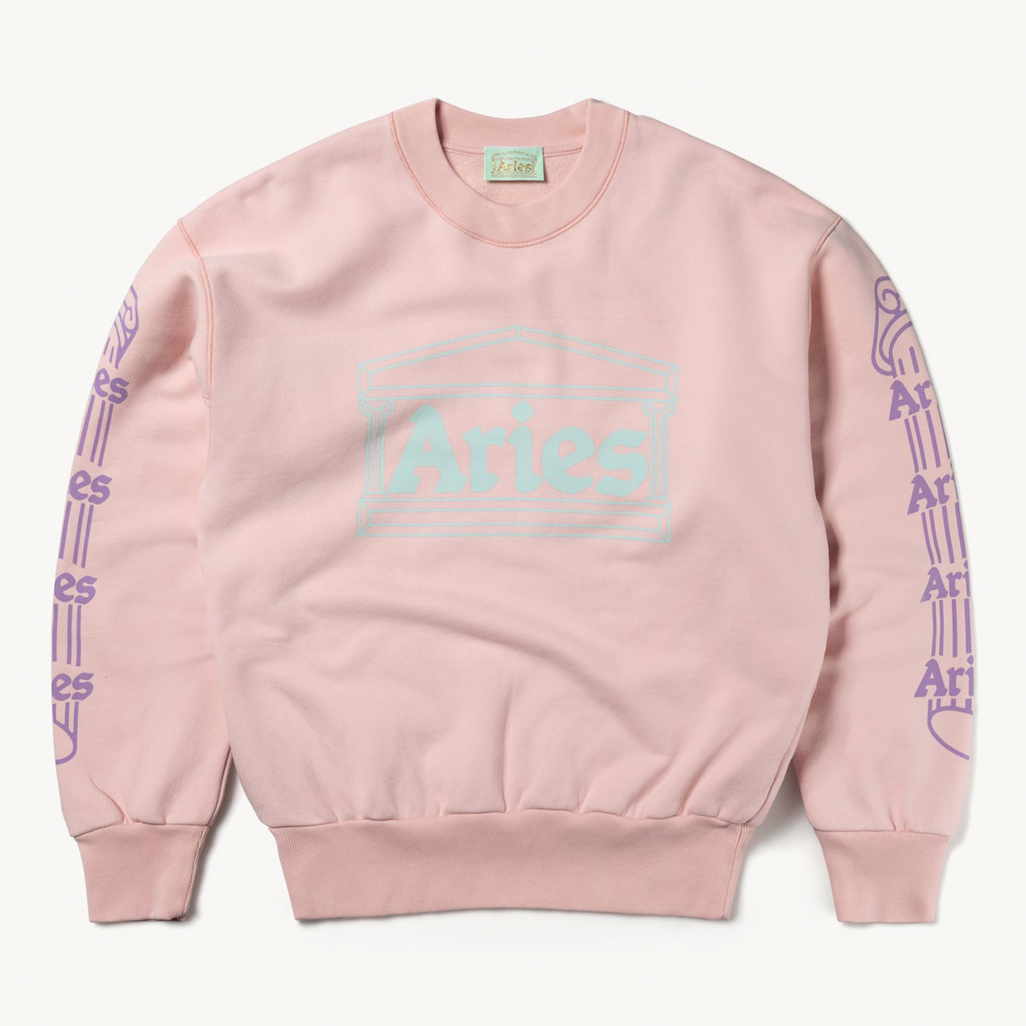 Aries Arise Column Sweatshirt - Pink