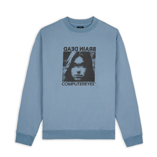 Brain Dead Computer Eyes Crew Sweat - Light Blue
